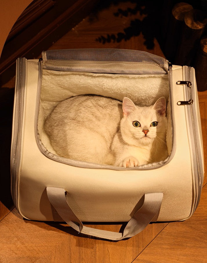 Cozy Winter Pet Carrier Bag: Portable & Warm For Cats & Small Dogs