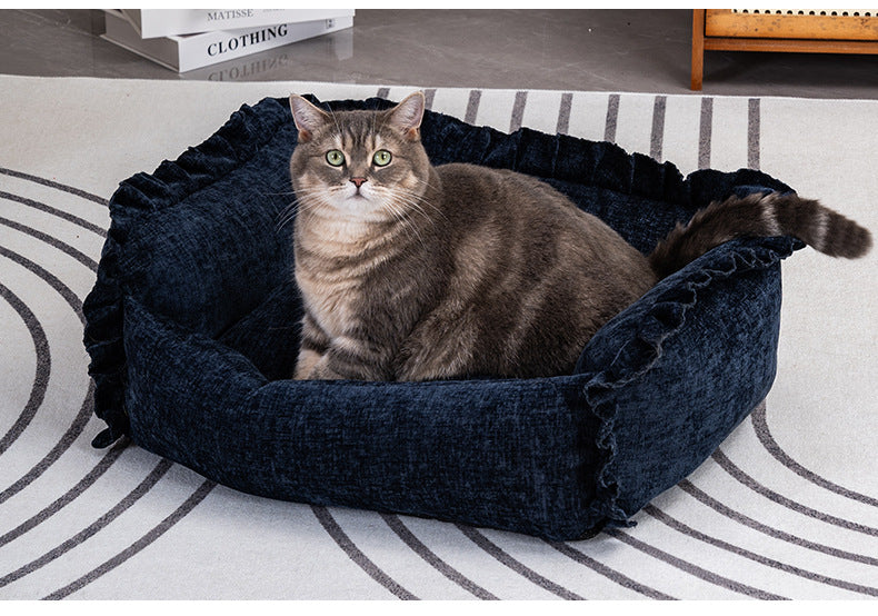 Royal Paws Easy-Clean Pet Bed with Removable Bolsters & Washable Cover - For Cats & Small Dogs