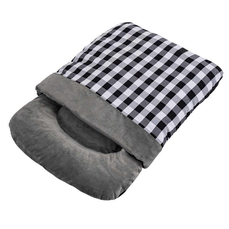 Cozy Hooded Pet Bed: Insulated Semi-Enclosed Sleeping Pod for Small Dogs and Cats