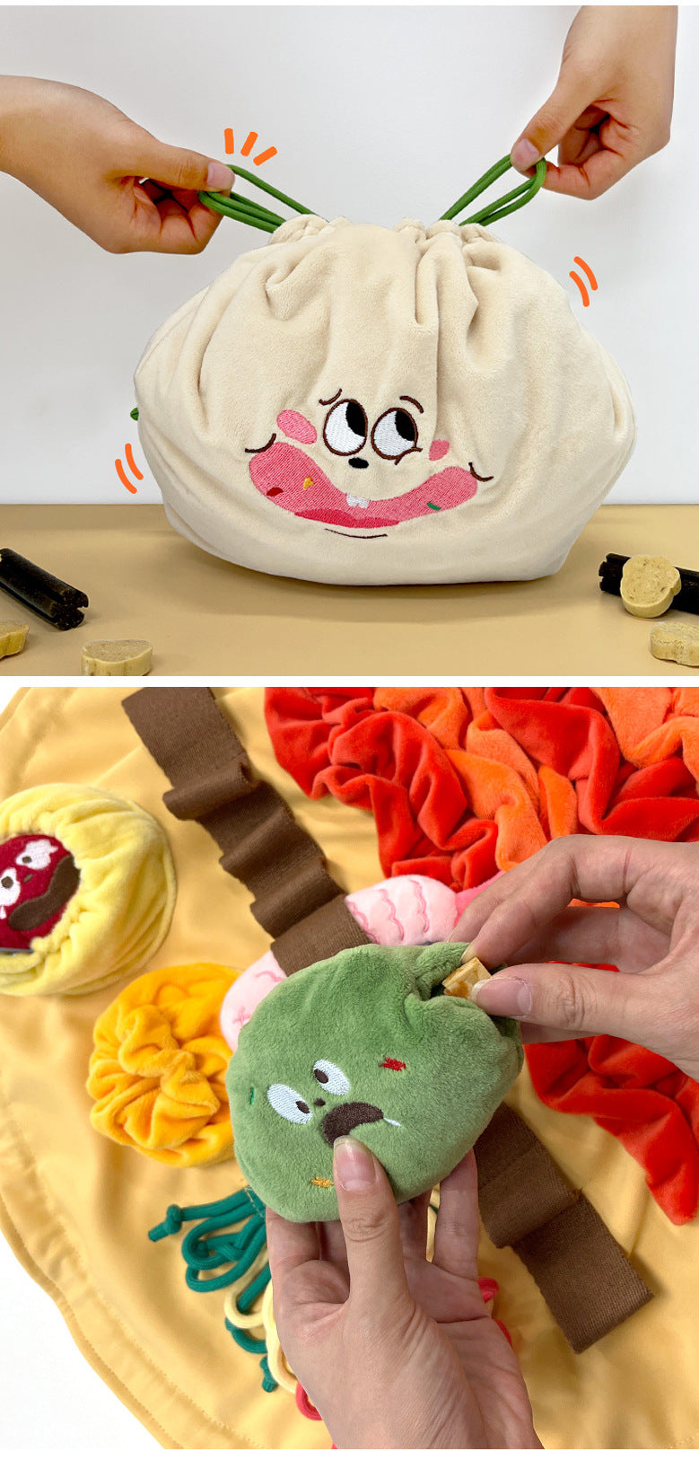 Ins Korea New Pet Sniffing Pad Set Tibetan Food Toy Plush Tibetan Food Toy Cute Shaomai Toy