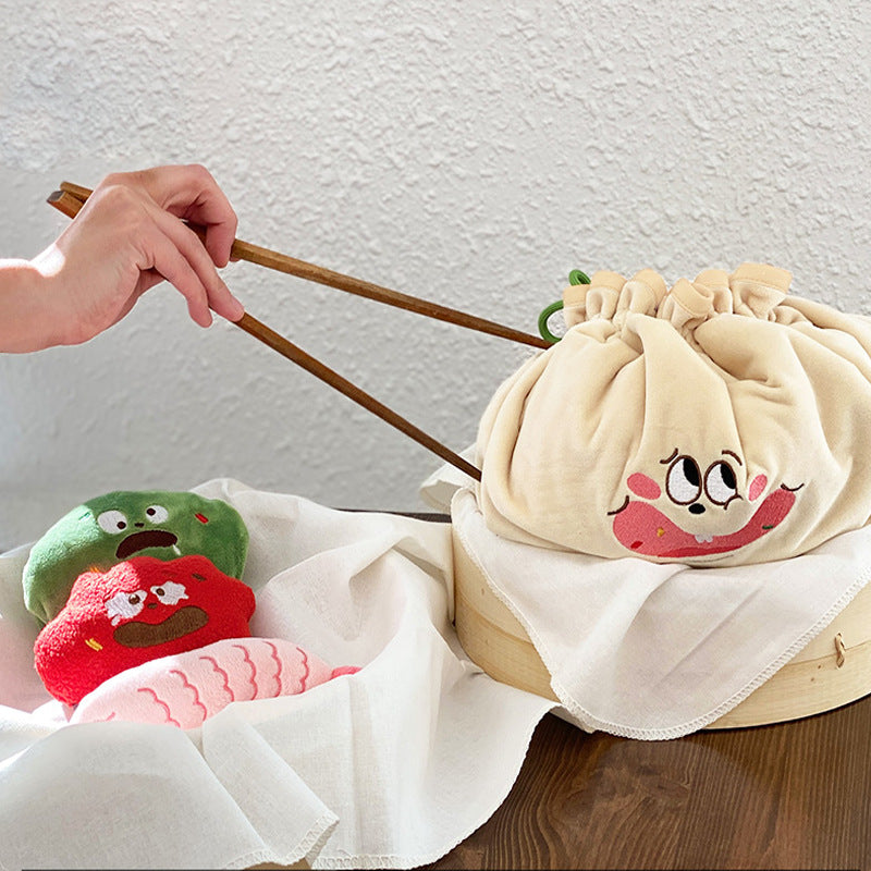 Ins Korea New Pet Sniffing Pad Set Tibetan Food Toy Plush Tibetan Food Toy Cute Shaomai Toy