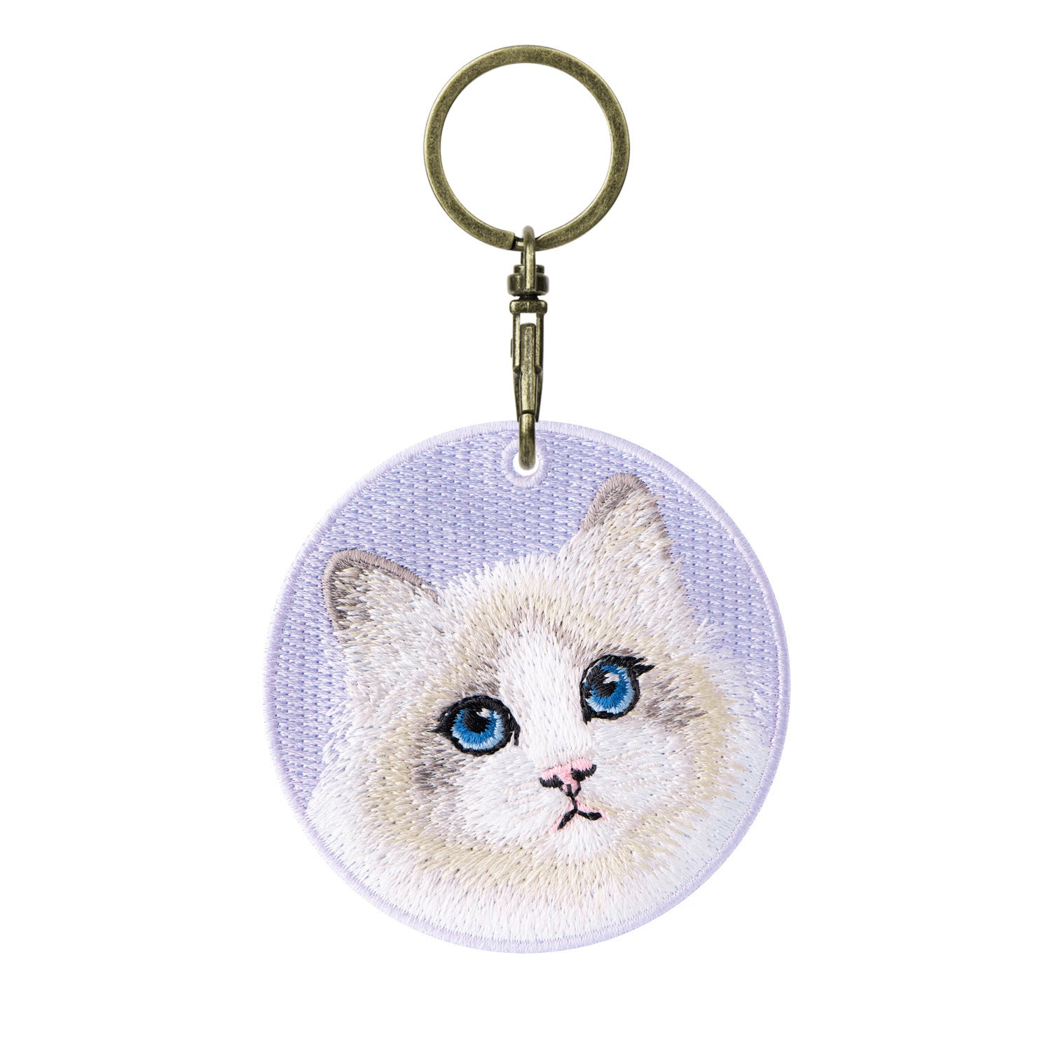 Double-sided Embroidery Patch Key Chain - Cats