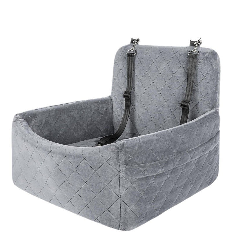 Detachable & Washable Dog Car Seat - Comfy Bed with 2 Safety Leashes