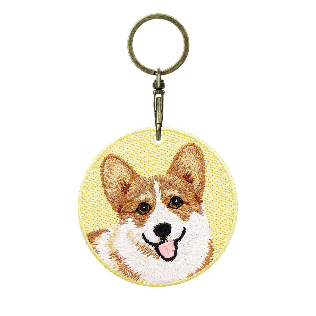 Double-sided Embroidery Patch Key Chain - Dogs