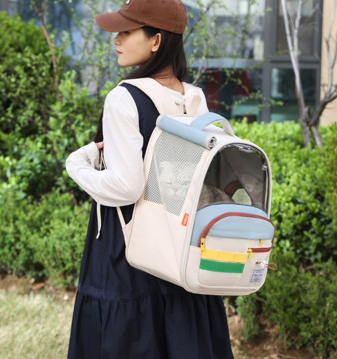 Breathable Pet Carriers: High-Capacity Backpack & Hand-Carry Shoulder Tote For Dogs & Cats