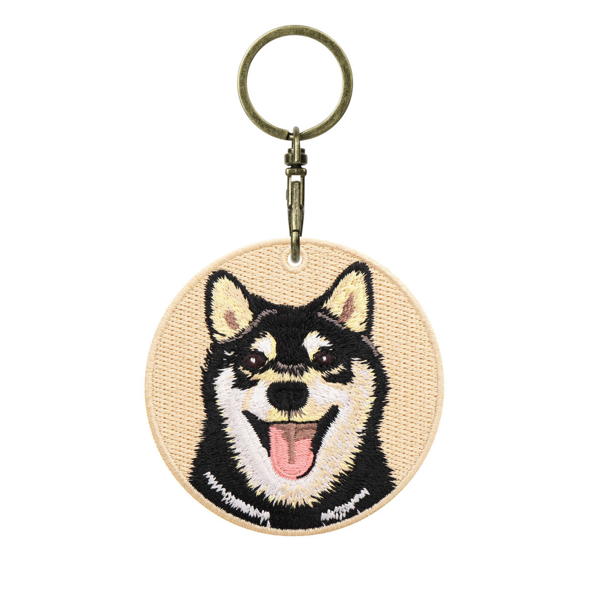 Double-sided Embroidery Patch Key Chain - Dogs