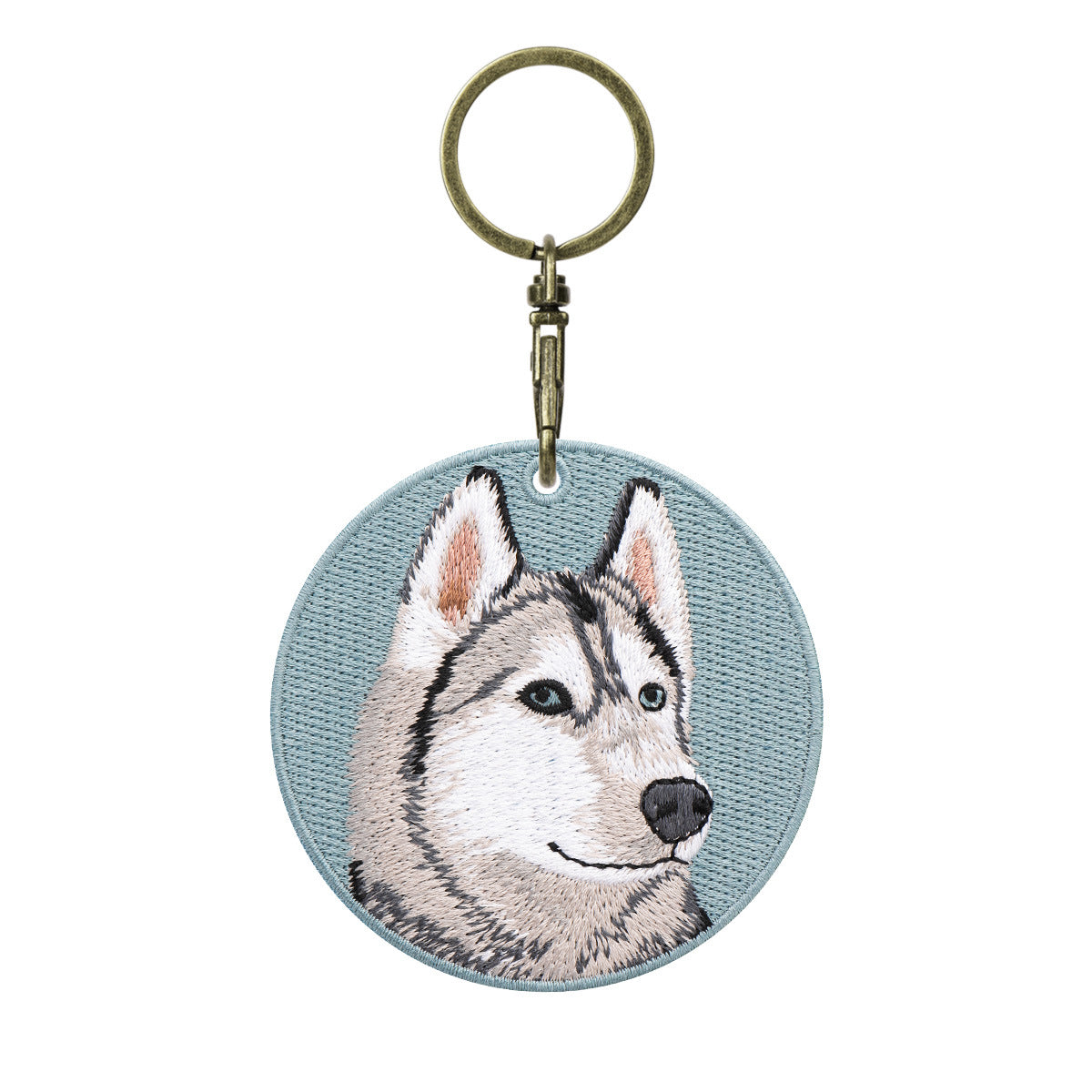 Double-sided Embroidery Patch Key Chain - Dogs