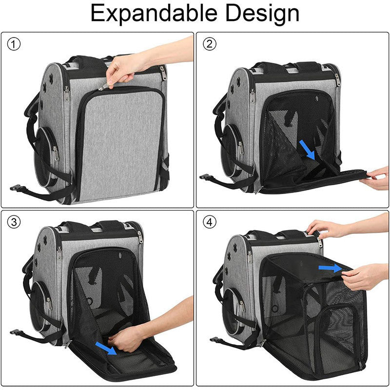 Expandable Pet Carrier Backpack For Dogs & Cats