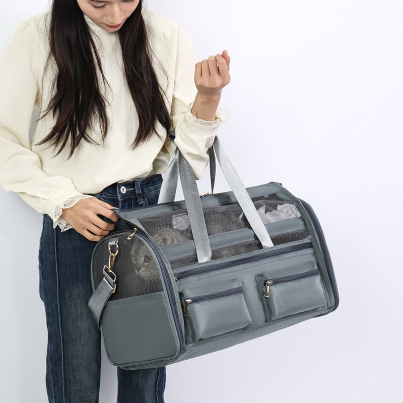 Large Capacity Foldable & Breathable Mesh Cat Carrier