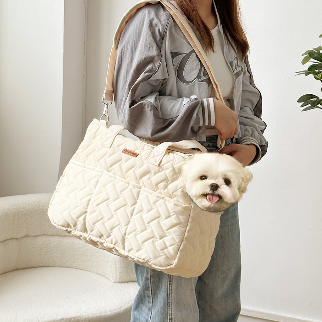 Cat bag outgoing portable breathable shoulder breathable small body dog bag portable light canvas cat pet crossbody backpack