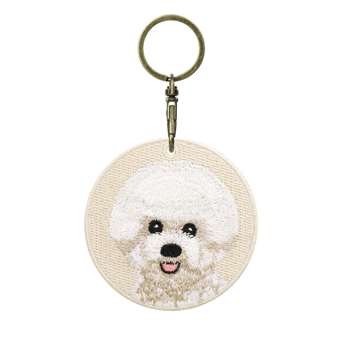 Double-sided Embroidery Patch Key Chain - Dogs