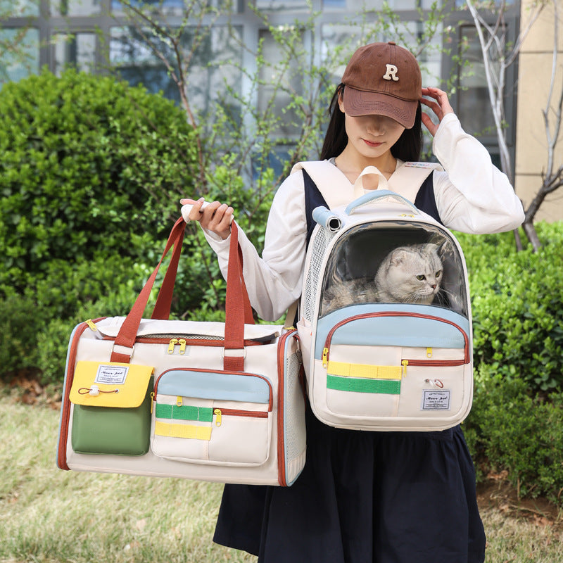 Breathable Pet Carriers: High-Capacity Backpack & Hand-Carry Shoulder Tote For Dogs & Cats