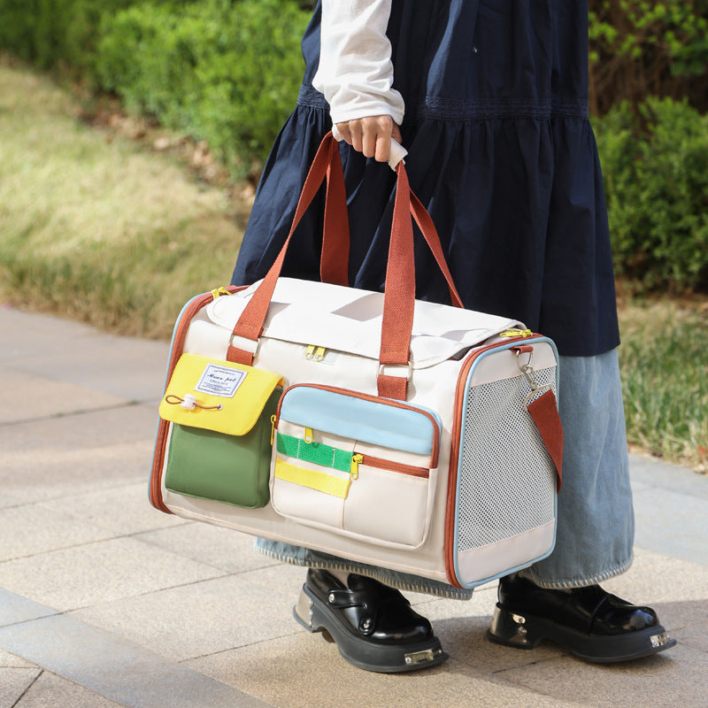 Breathable Pet Carriers: High-Capacity Backpack & Hand-Carry Shoulder Tote For Dogs & Cats