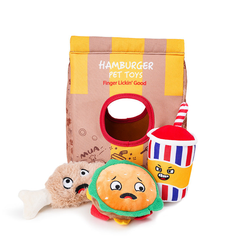 Dig & Discover Fast Food Bag | Squeaky Treat-Dispensing Toy