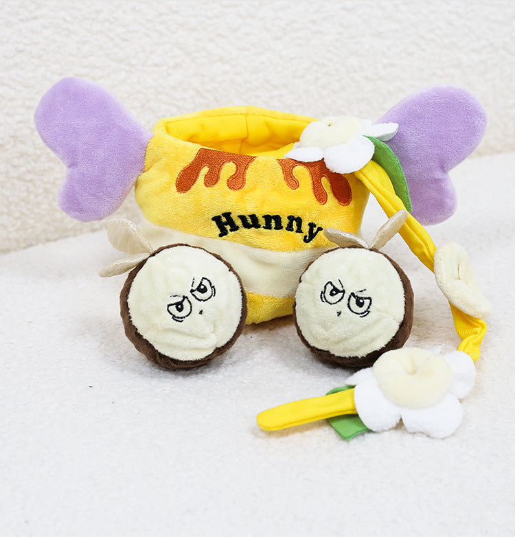 Interactive Crinkle & Squeaky Honey Jar Snuffle Toy For Dogs & Cats