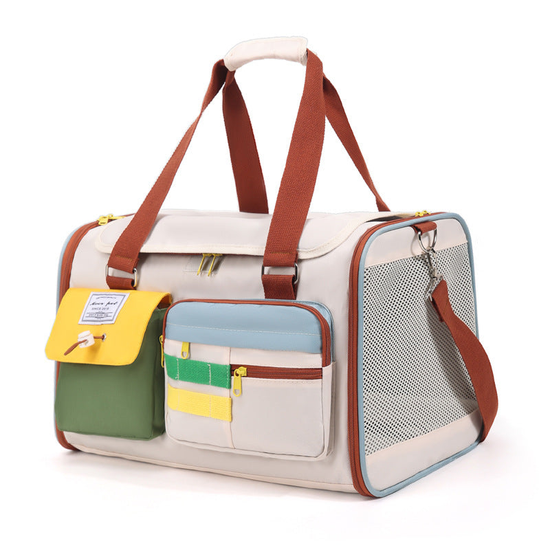 Breathable Pet Carriers: High-Capacity Backpack & Hand-Carry Shoulder Tote For Dogs & Cats