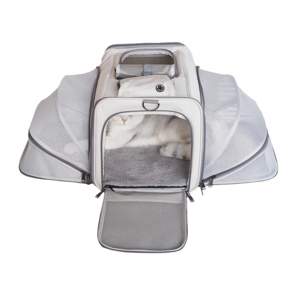 2 Sides Expandable Travel Pet Carrier For Dogs & Cats