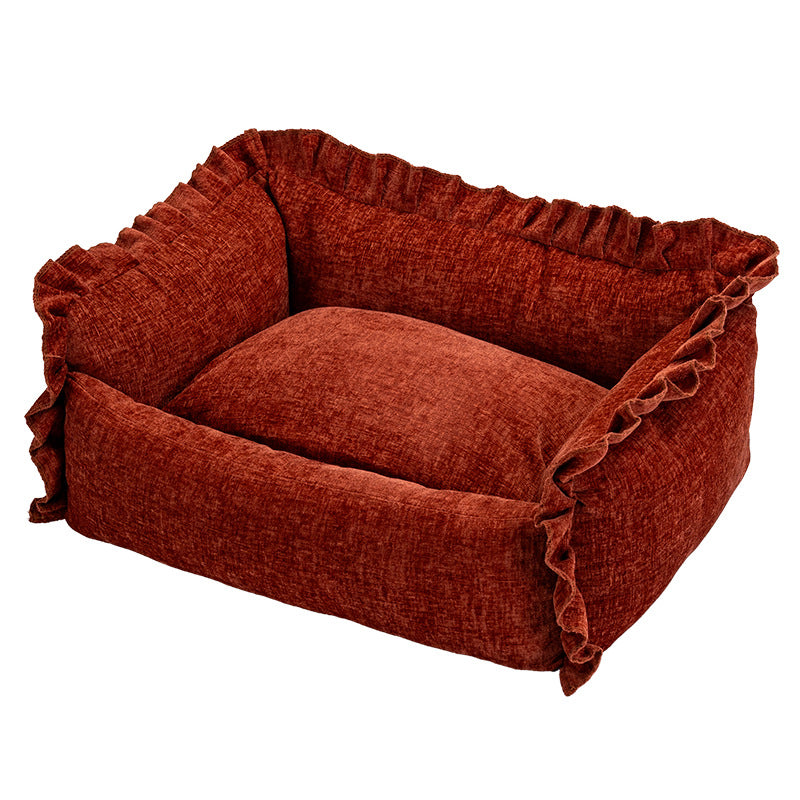 Royal Paws Easy-Clean Pet Bed with Removable Bolsters & Washable Cover - For Cats & Small Dogs