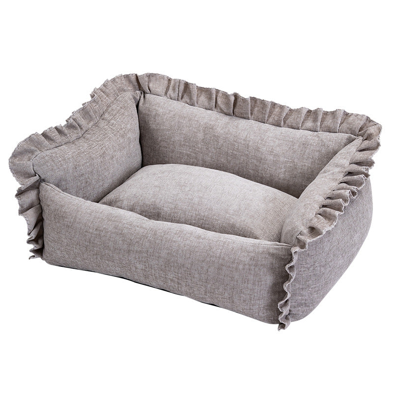 Royal Paws Easy-Clean Pet Bed with Removable Bolsters & Washable Cover - For Cats & Small Dogs