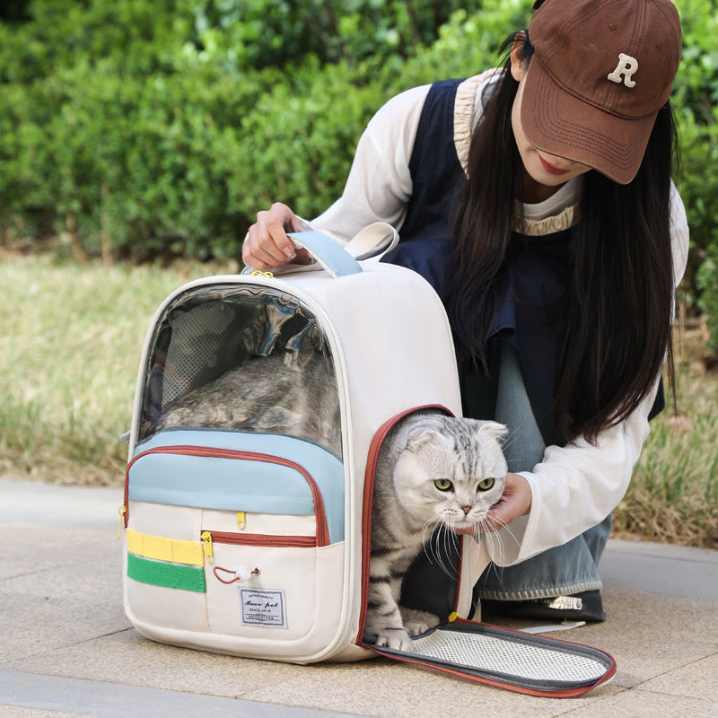 Breathable Pet Carriers: High-Capacity Backpack & Hand-Carry Shoulder Tote For Dogs & Cats