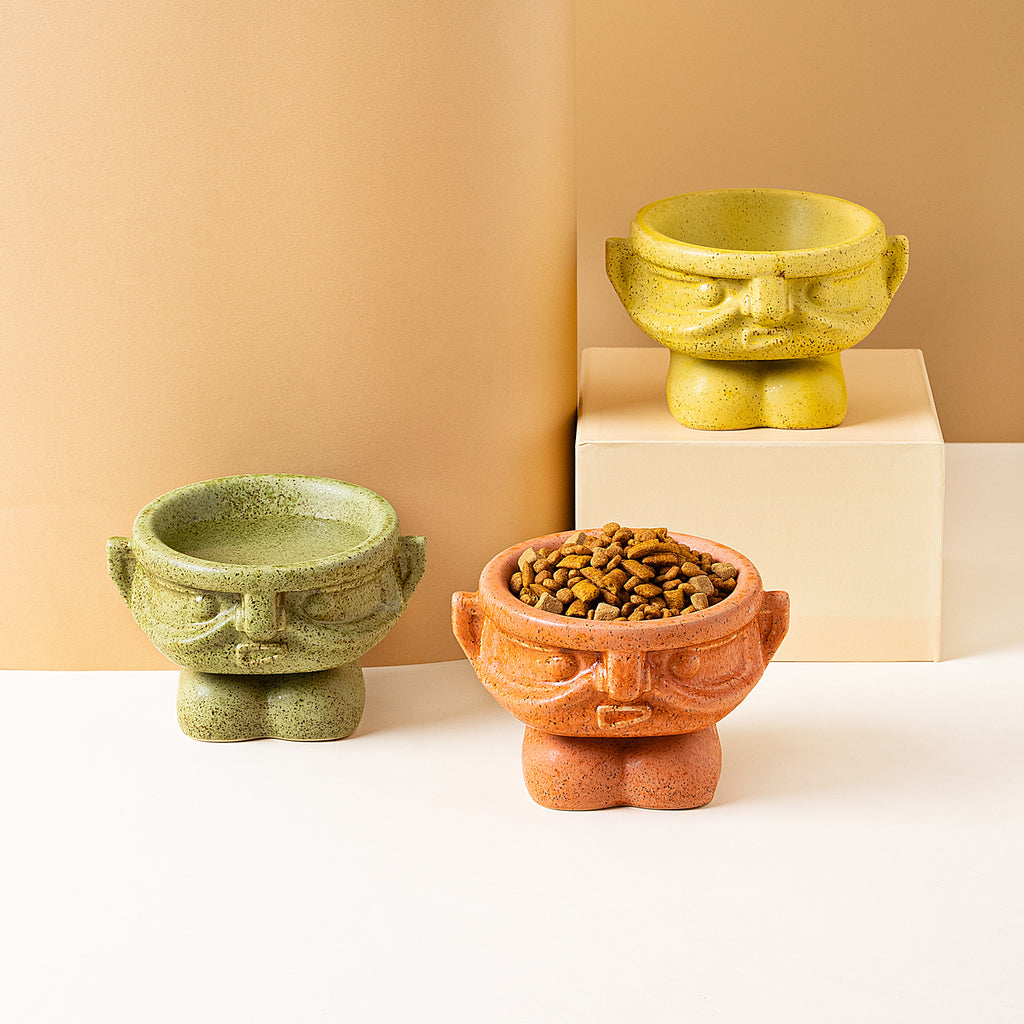 Artistic Ceramic Pet Bowl For Small Breed Dogs & Cats 7.4oz 220ml