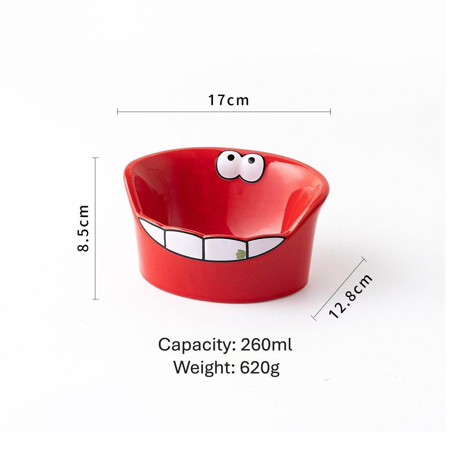 Wide-Rim Cartoon Ceramic Bowl  for Cats & Dogs 8.8oz 260ml