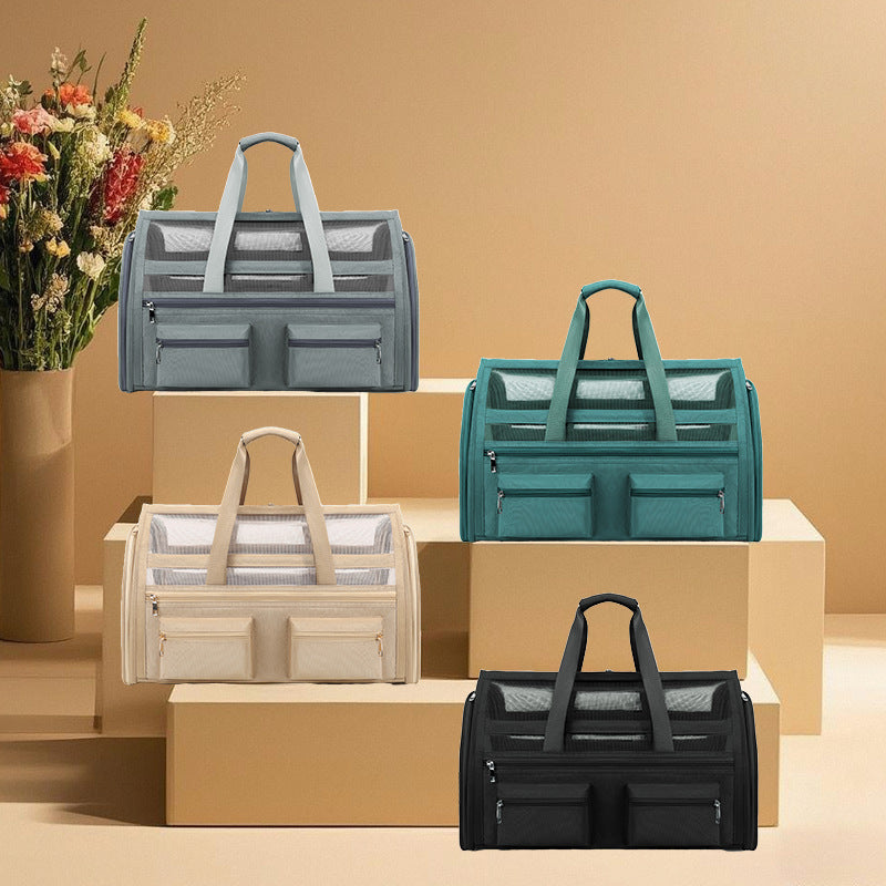 Large Capacity Foldable & Breathable Mesh Cat Carrier