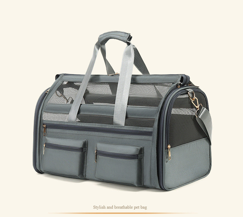 Large Capacity Foldable & Breathable Mesh Cat Carrier