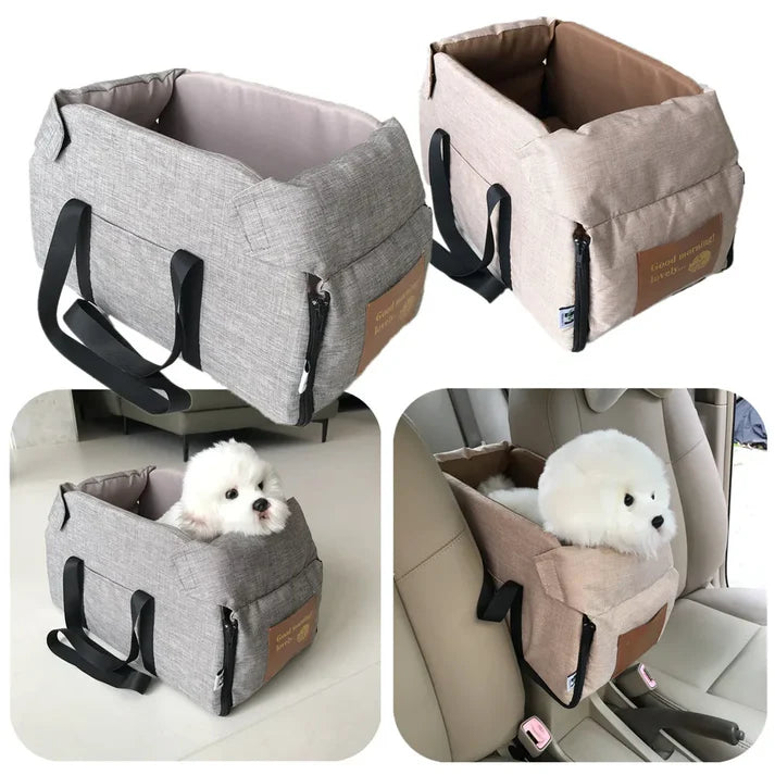 Portable Dogs & Cats Booster Seat - Cozy, Washable Car Bed for Safe & Comfortable Travel