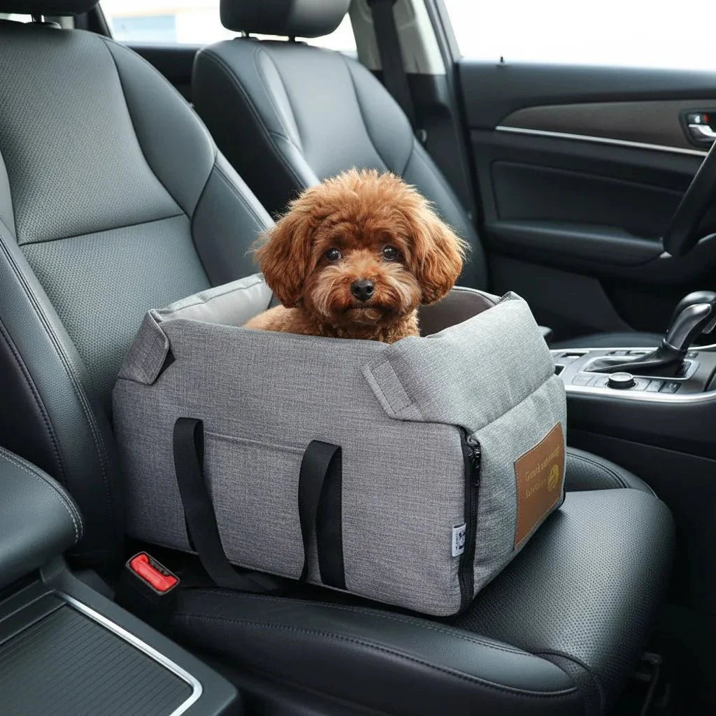 Portable Dogs & Cats Booster Seat - Cozy, Washable Car Bed for Safe & Comfortable Travel