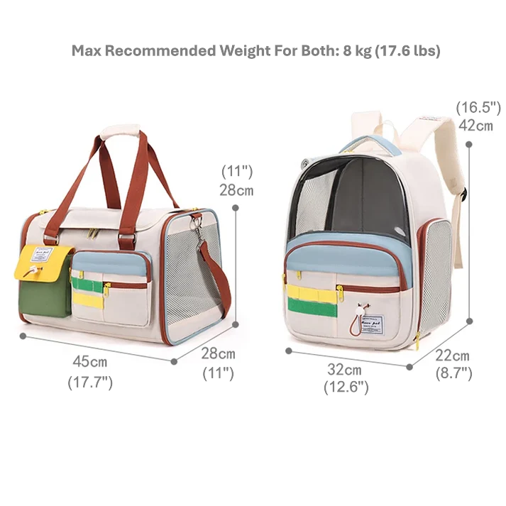Breathable Pet Carriers: High-Capacity Backpack & Hand-Carry Shoulder Tote For Dogs & Cats