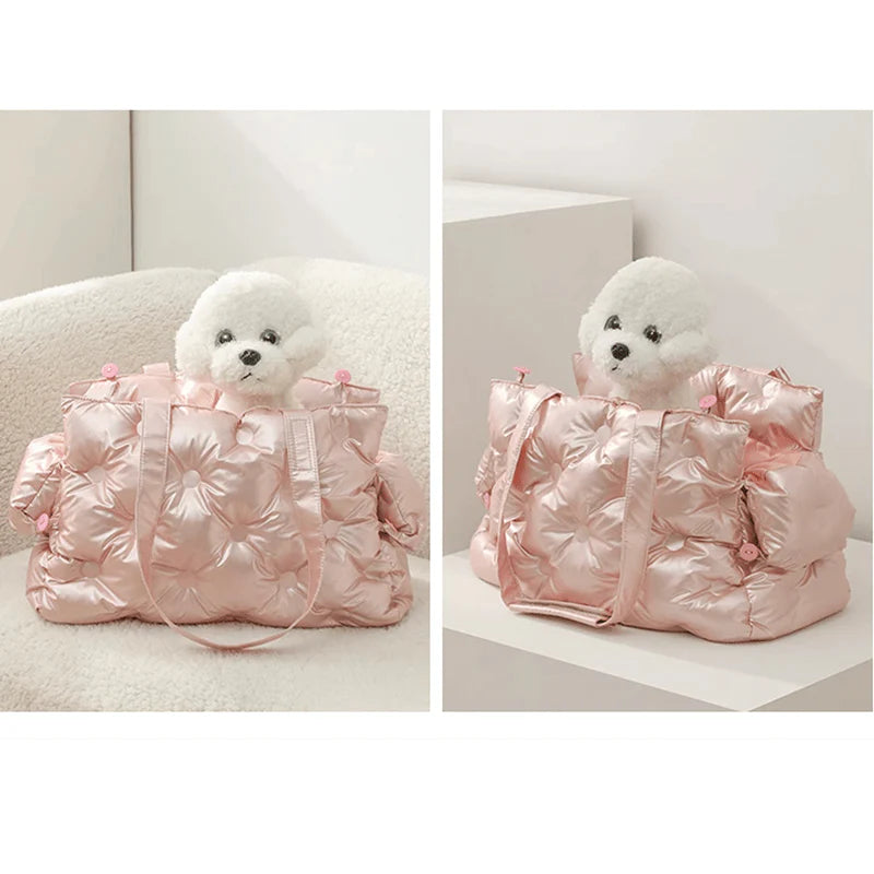 Korean Style Plush Dog Carrier Tote Bag For Small Breeds Dogs & Cats