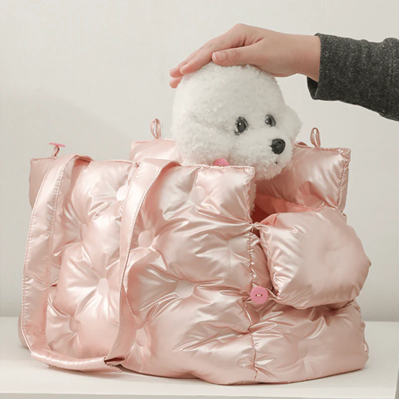Korean Style Plush Dog Carrier Tote Bag For Small Breeds Dogs & Cats
